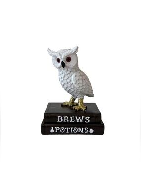 BREWS POTION SPOOKY OWL BOOKSTACK TABLETOP DECOR HALLOWEEN